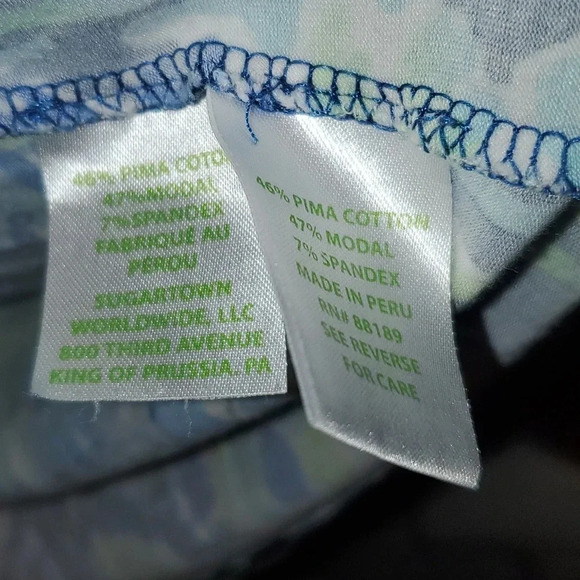 Lilly Pulitzer Blue and Green Sand Dollar Under The Sea Top 3/4 Sleeve Size M - Picture 6 of 13